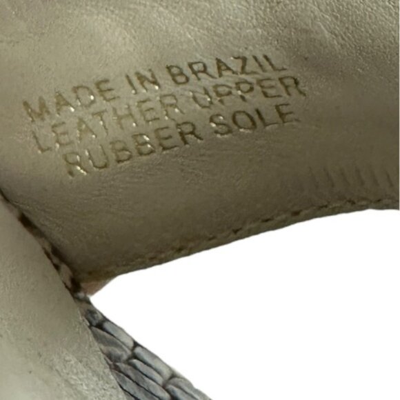 Jack Rogers Brown Wedge Sandals Womens Size 8.5 M Leather Bohemian Brazil Snake - Picture 7 of 16